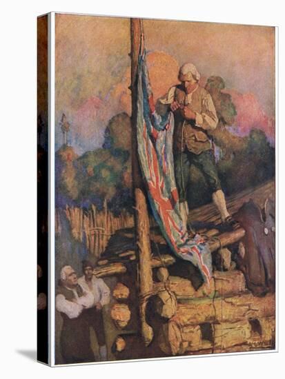 Captain Smollett Defies the Mutineers: Then Climbing on the Roof, He with His Own Hand Ran up the C-Newell Convers Wyeth-Premier Image Canvas