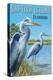 Captiva Island, Florida - Blue Herons in grass-Lantern Press-Stretched Canvas