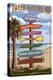 Captiva Island, Florida - Destinations Signpost-Lantern Press-Stretched Canvas