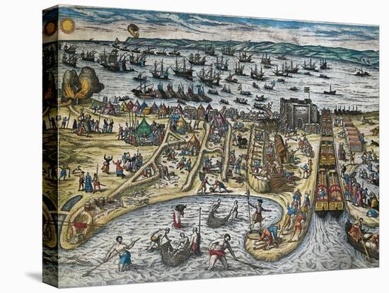 Capture of La Goulette and Tunis by Charles V, 1535-Franz Hogenberg-Premier Image Canvas