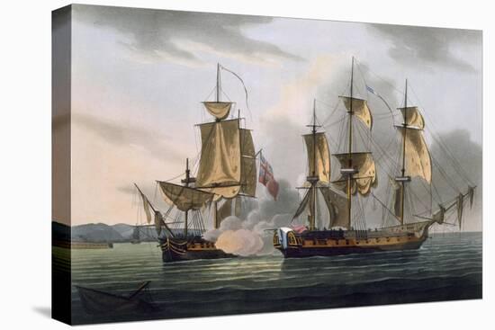 Capture of La Reunion, October 21st 1793, from 'The Naval Achievements of Great Britain'-Thomas Whitcombe-Premier Image Canvas