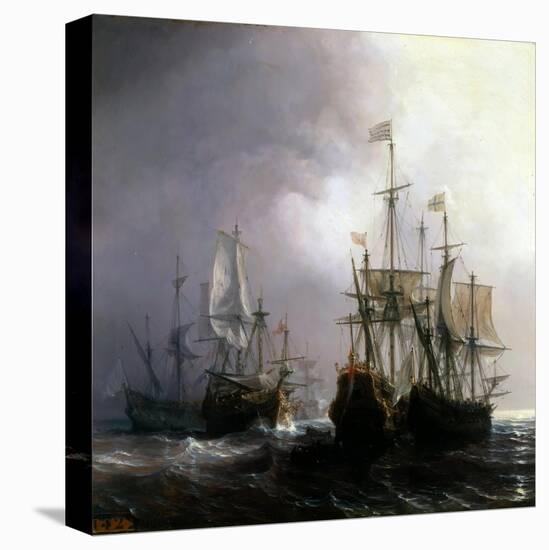 Capture of Three Dutch Commercial Vessels by the French Ships Fidèle, Mutine and Jupiter, in 1711-Théodore Gudin-Premier Image Canvas
