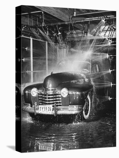 Car Rolling Through the Car Wash at Rockefeller Center-Bernard Hoffman-Premier Image Canvas
