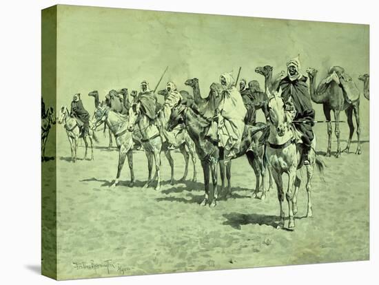Caravan in the Sahara brush, pen and ink-Frederic Remington-Premier Image Canvas