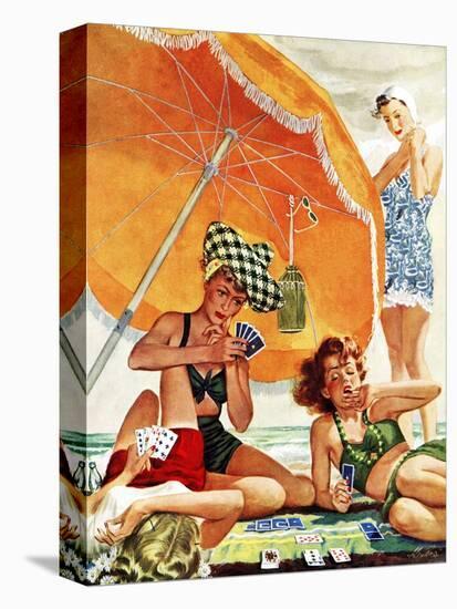 "Card Game at the Beach," August 28, 1943-Alex Ross-Premier Image Canvas