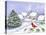 Cardinal and Christmas Scene-MAKIKO-Premier Image Canvas