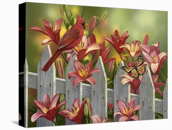 Cardinal and Lilies-William Vanderdasson-Premier Image Canvas