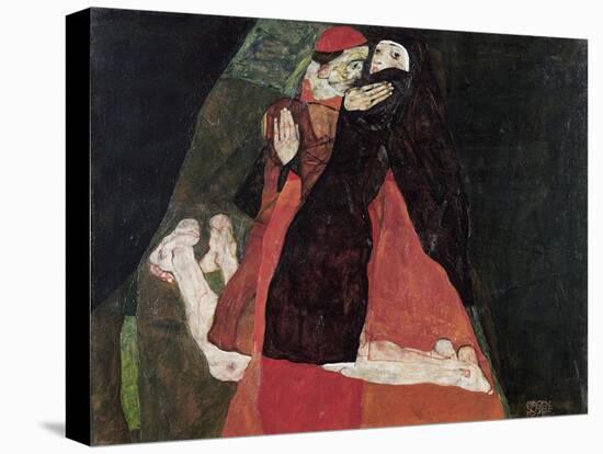 Cardinal and Nun (Tenderness)-Egon Schiele-Premier Image Canvas