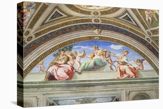 Cardinal and Theological Virtues, 1511, Raphael, 1483-1520-null-Premier Image Canvas