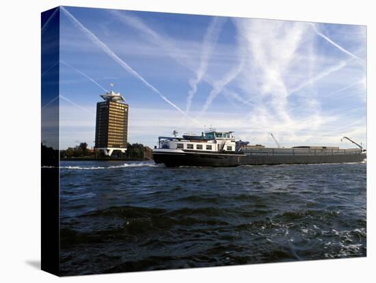 Cargo Boat on the River Ij, Amsterdam, the Netherlands (Holland)-Richard Nebesky-Premier Image Canvas