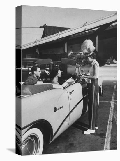 Carhop Taking an Order from Customers at a Hollywood Drive-In Restaurant-Alfred Eisenstaedt-Premier Image Canvas