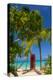 Caribbean, Antigua, Dickinson Bay, Dickinson Bay Beach, Red British Telephone Box-Alan Copson-Premier Image Canvas