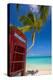 Caribbean, Antigua, Dickinson Bay, Dickinson Bay Beach, Red British Telephone Box-Alan Copson-Premier Image Canvas