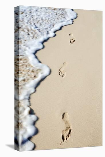 Caribbean, Dominican Republic, La Altagracia Province, Punta Cana, Bavaro, Footprints in the Sand-Alex Robinson-Premier Image Canvas