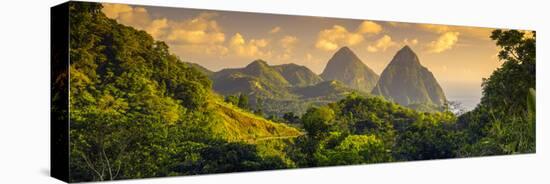 Caribbean, St Lucia, Petit and Gros Piton Mountains (UNESCO World Heritage Site)-Alan Copson-Premier Image Canvas