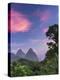 Caribbean, St Lucia, Petit and Gros Piton Mountains (UNESCO World Heritage Site)-Alan Copson-Premier Image Canvas