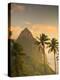 Caribbean, St Lucia, Petit and Gros Piton Mountains (UNESCO World Heritage Site)-Alan Copson-Premier Image Canvas