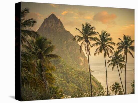 Caribbean, St Lucia, Petit and Gros Piton Mountains (UNESCO World Heritage Site)-Alan Copson-Premier Image Canvas