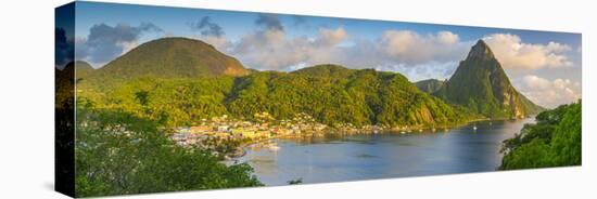 Caribbean, St Lucia, Soufriere, Soufriere Bay, Petit Piton (UNESCO World Heritage Site)-Alan Copson-Premier Image Canvas