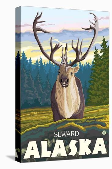 Caribou in the Wild, Seward, Alaska-Lantern Press-Stretched Canvas