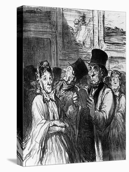 Caricature of Visitors to an Art Exhibition before a Painting by Gustave Moreau-Honore Daumier-Premier Image Canvas