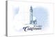 Carlsbad, California - Lighthouse - Blue - Coastal Icon-Lantern Press-Stretched Canvas