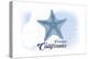 Carlsbad, California - Starfish - Blue - Coastal Icon-Lantern Press-Stretched Canvas