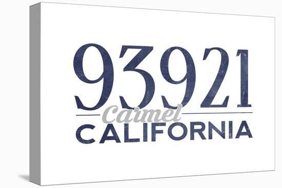 Carmel, California - 93921 Zip Code (Blue)-Lantern Press-Stretched Canvas