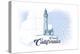 Carmel, California - Lighthouse - Blue - Coastal Icon-Lantern Press-Stretched Canvas