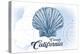 Carmel, California - Scallop Shell - Blue - Coastal Icon-Lantern Press-Stretched Canvas