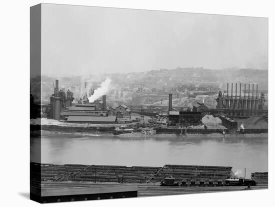 Carnegie Blast Furnaces at the Homestead Steel Works, Pennsylvania Ca, 1905-null-Stretched Canvas