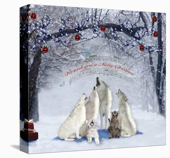 Caroling Wolves-Nancy Tillman-Stretched Canvas