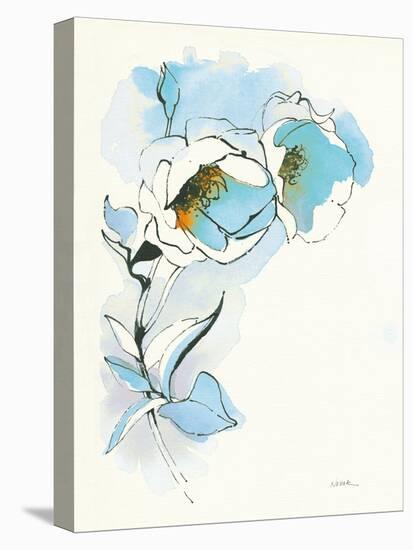 Carols Roses II Blue-Shirley Novak-Stretched Canvas