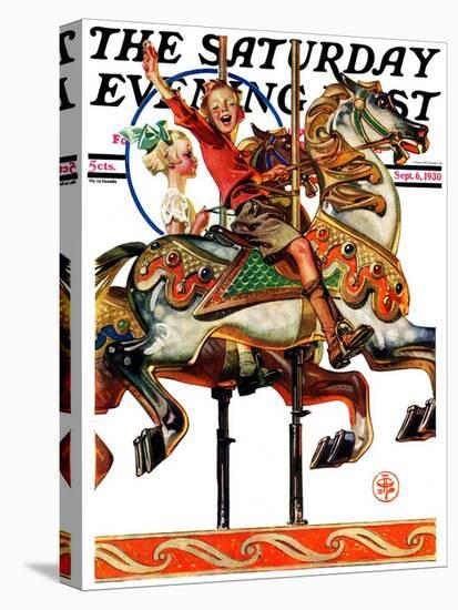 "Carousel Ride," Saturday Evening Post Cover, September 6, 1930-Joseph Christian Leyendecker-Premier Image Canvas