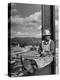 Carpenter Chuck Haines Relaxing on Sixth Story I Beam, Lunching on a Ham and Cheese Sandwich-Alfred Eisenstaedt-Premier Image Canvas