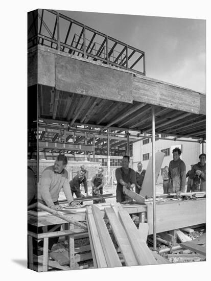 Carpenters on a Building Site, Gainsborough, Lincolnshire, 1960-Michael Walters-Premier Image Canvas