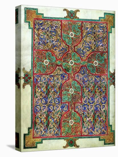 Carpet Page from the Lindisfarne Gospels, Around 698-700, Design in the Shape of a Cross-null-Premier Image Canvas
