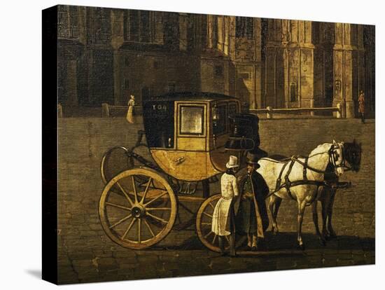 Carriage in Stephandom Square in Vienna, Painting by Anton De Pain, Austria, 19th Century-null-Premier Image Canvas