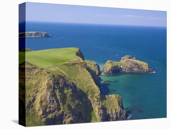 Carrick-A-Rede Rope Bridge to Carrick Island, Larrybane Bay, County Antrim, Northern Ireland-Neale Clarke-Premier Image Canvas