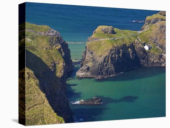 Carrick-A-Rede Rope Bridge to Carrick Island, Larrybane Bay, County Antrim, Ulster-Neale Clarke-Premier Image Canvas