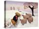 Carrying Hay to the Sheep in Winter-Margaret Loxton-Premier Image Canvas