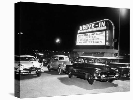 Cars at a Drive-In Theater-null-Stretched Canvas