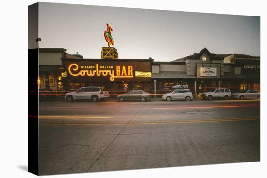 Cars Parked Near The Million Dollar Cowboy Bar In Downtown Jackson, Wyoming-Jay Goodrich-Premier Image Canvas