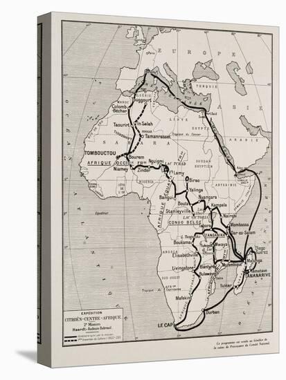 Carte de l'expédition Citroên en Centre Afrique, 2ème mission Haardt-Audouin-Dubreuil-null-Premier Image Canvas