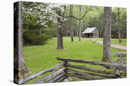 Carter Shields Cabin in Spring, Cades Cove Area, Great Smoky Mountains National Park, Tennessee-Richard and Susan Day-Premier Image Canvas