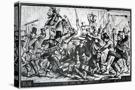 Cartoon Depicting the Riots in New York on St Patrick's Day 1867, Published in Harper's Weekly,…-Thomas Nast-Premier Image Canvas