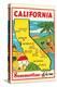 Cartoon Map of California-null-Stretched Canvas