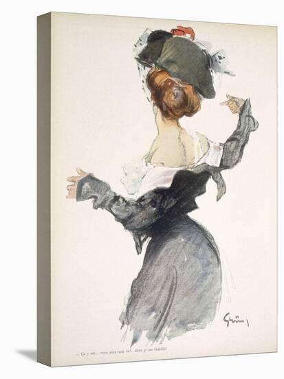 Cartoon of a Woman Performing a Hurried Striptease During the First World War-Jules-Alexandre Grün-Premier Image Canvas