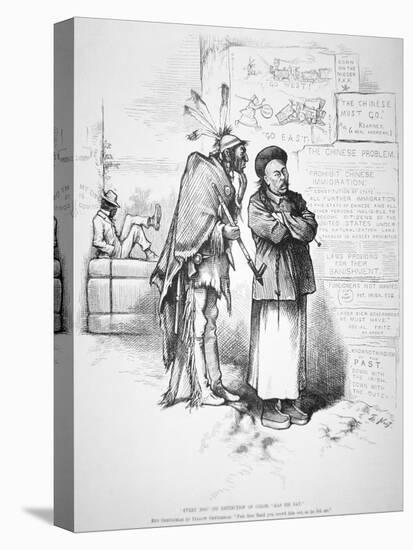 Cartoon Published in 'Harper's Weekly', on the White American Fear That the Chinese Will Crowd…-Thomas Nast-Premier Image Canvas