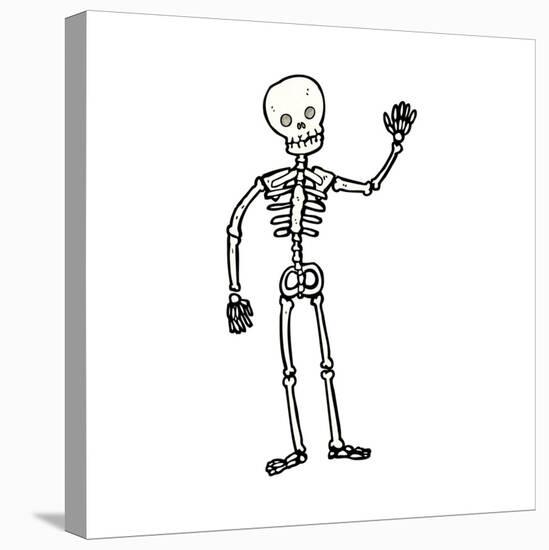 Cartoon Waving Skeleton-lineartestpilot-Stretched Canvas